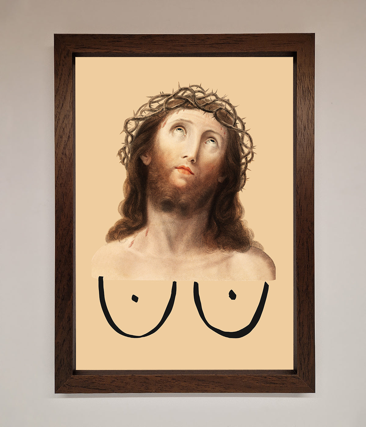 Jesus Breasts Framed Poster print