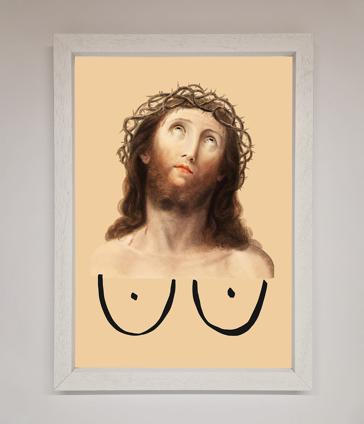 Jesus Breasts Framed Poster print