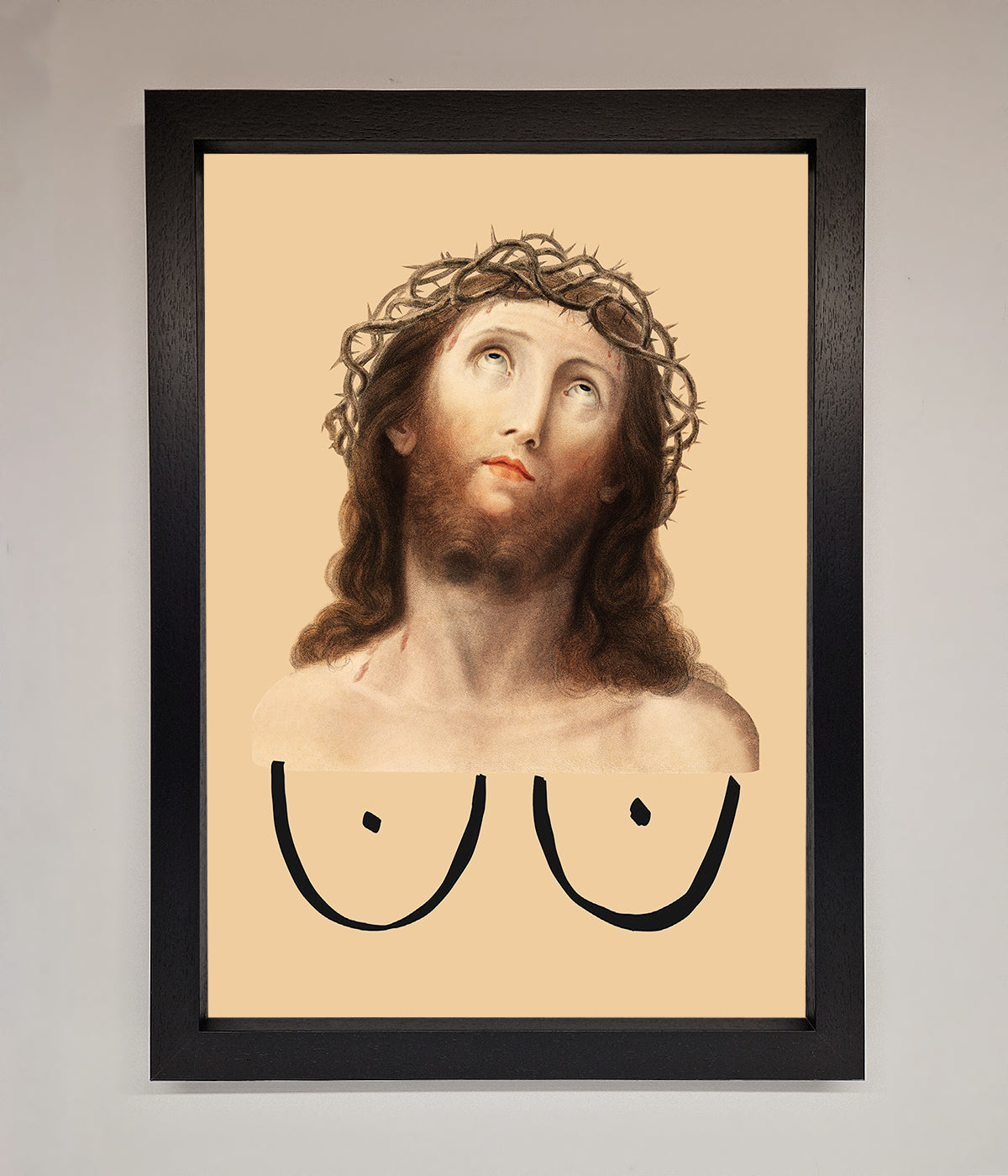 Jesus Breasts Framed Poster print