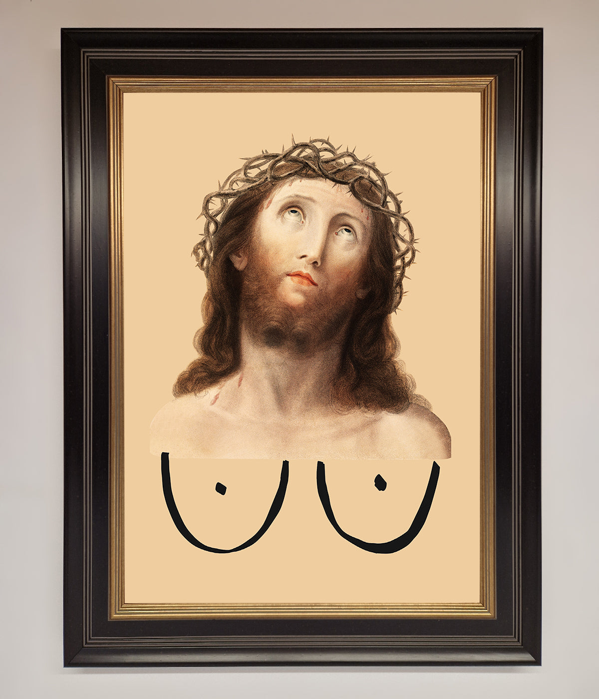 Jesus Breasts Framed Poster print