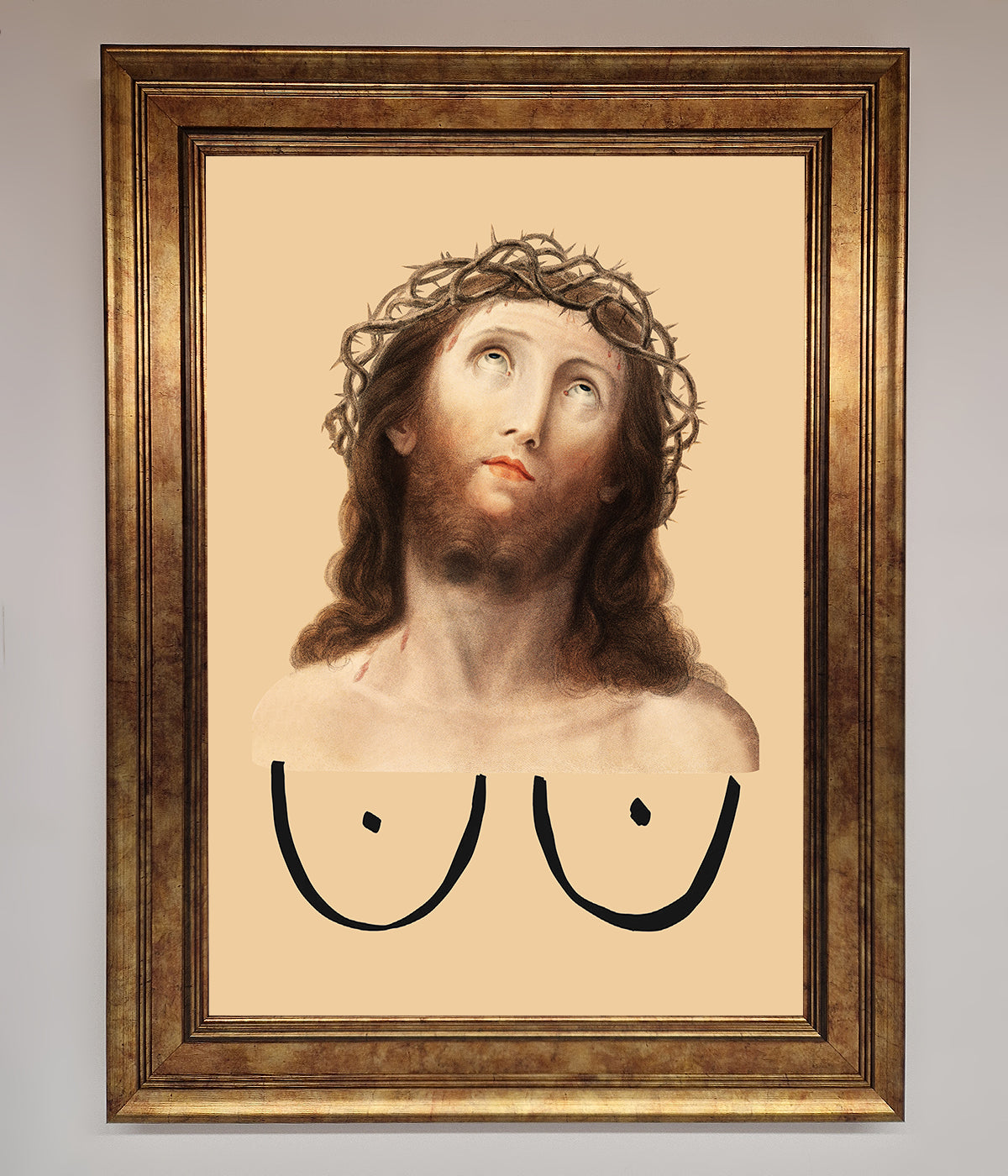 Jesus Breasts Framed Poster print