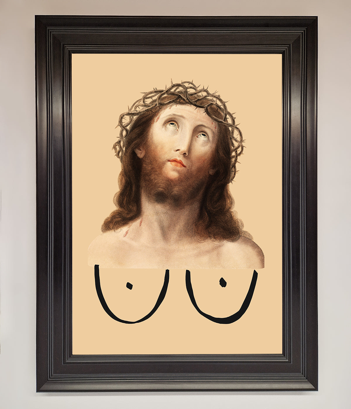 Jesus Breasts Framed Poster print