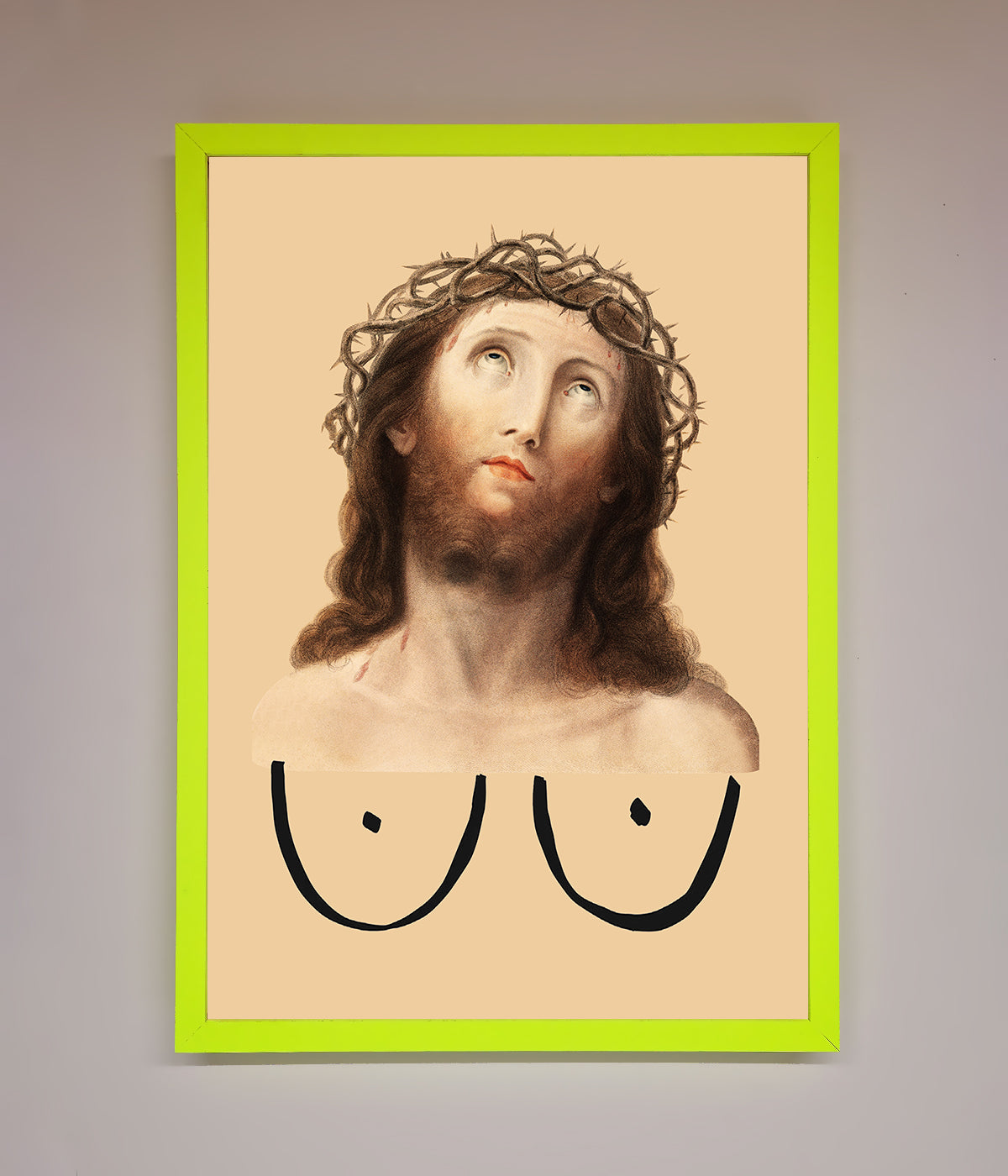 Jesus Breasts Framed Poster print