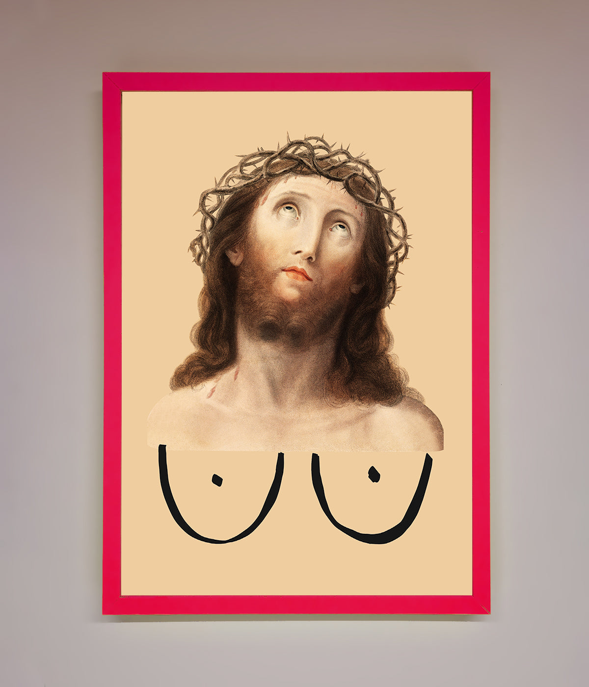 Jesus Breasts Framed Poster print