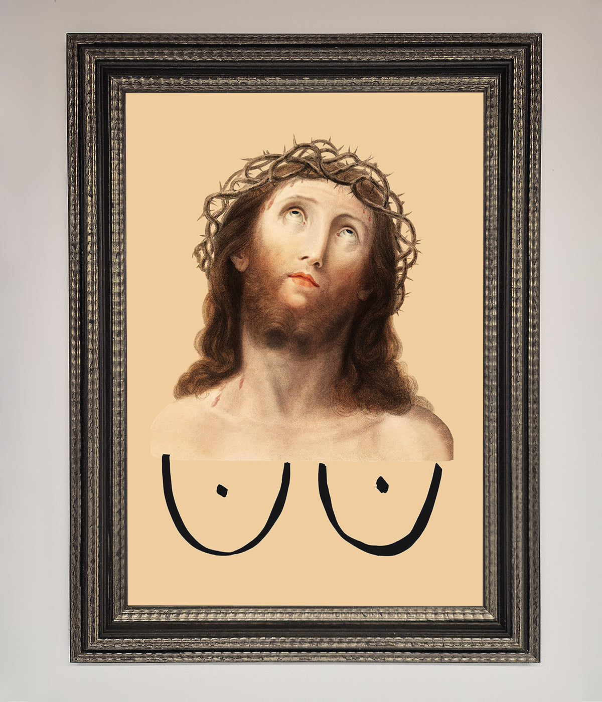 Jesus Breasts Framed Poster print