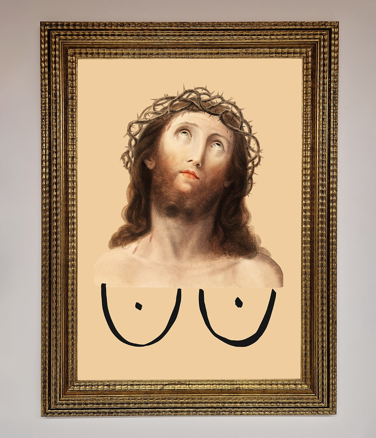 Jesus Breasts Framed Poster print