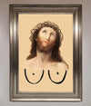 Jesus Breasts Framed Poster print