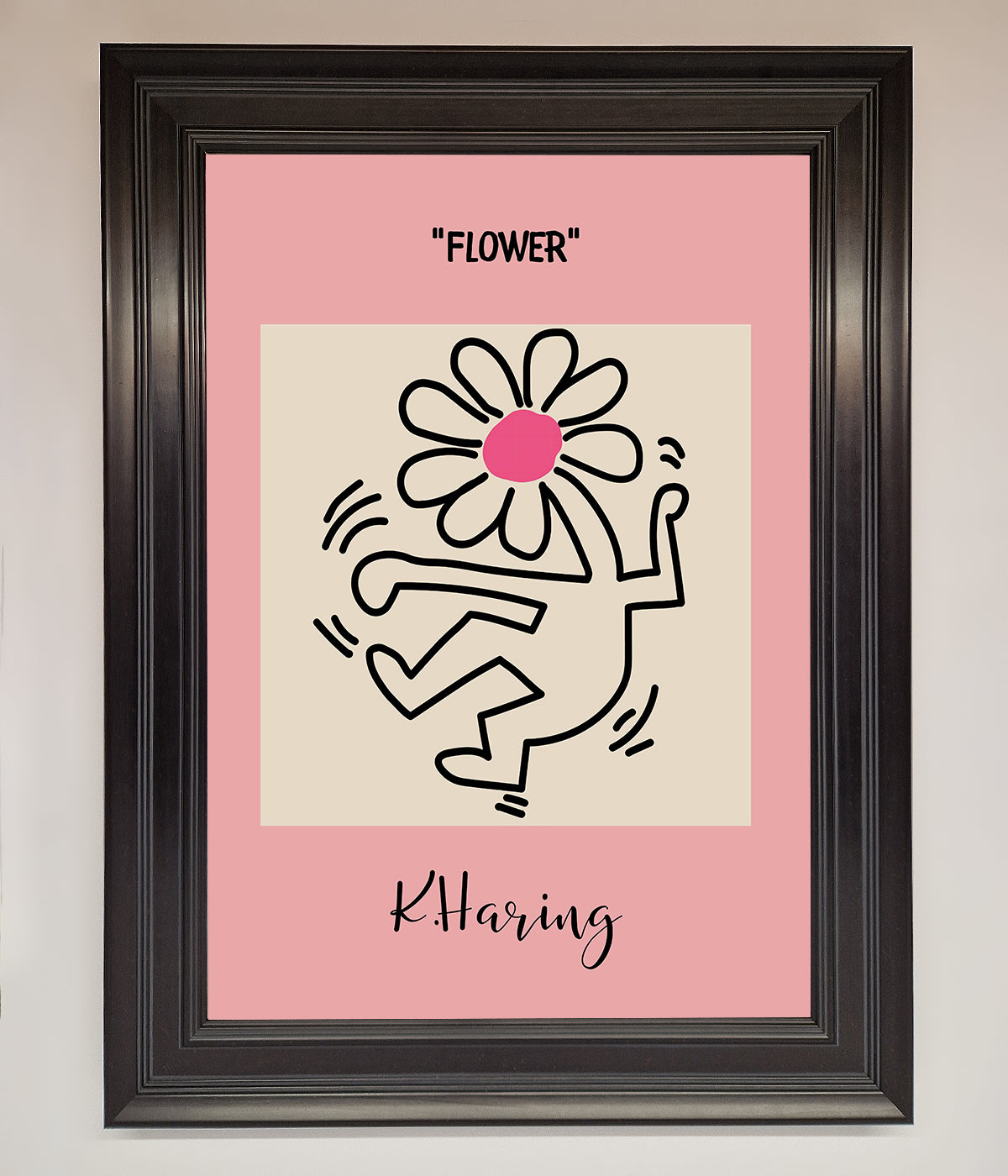 Keith Haring Flower Pink Framed Poster print