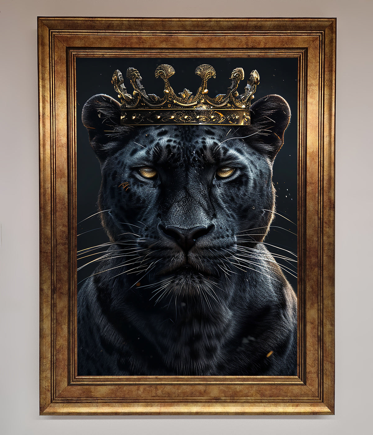 King Panther Framed Wall Art print