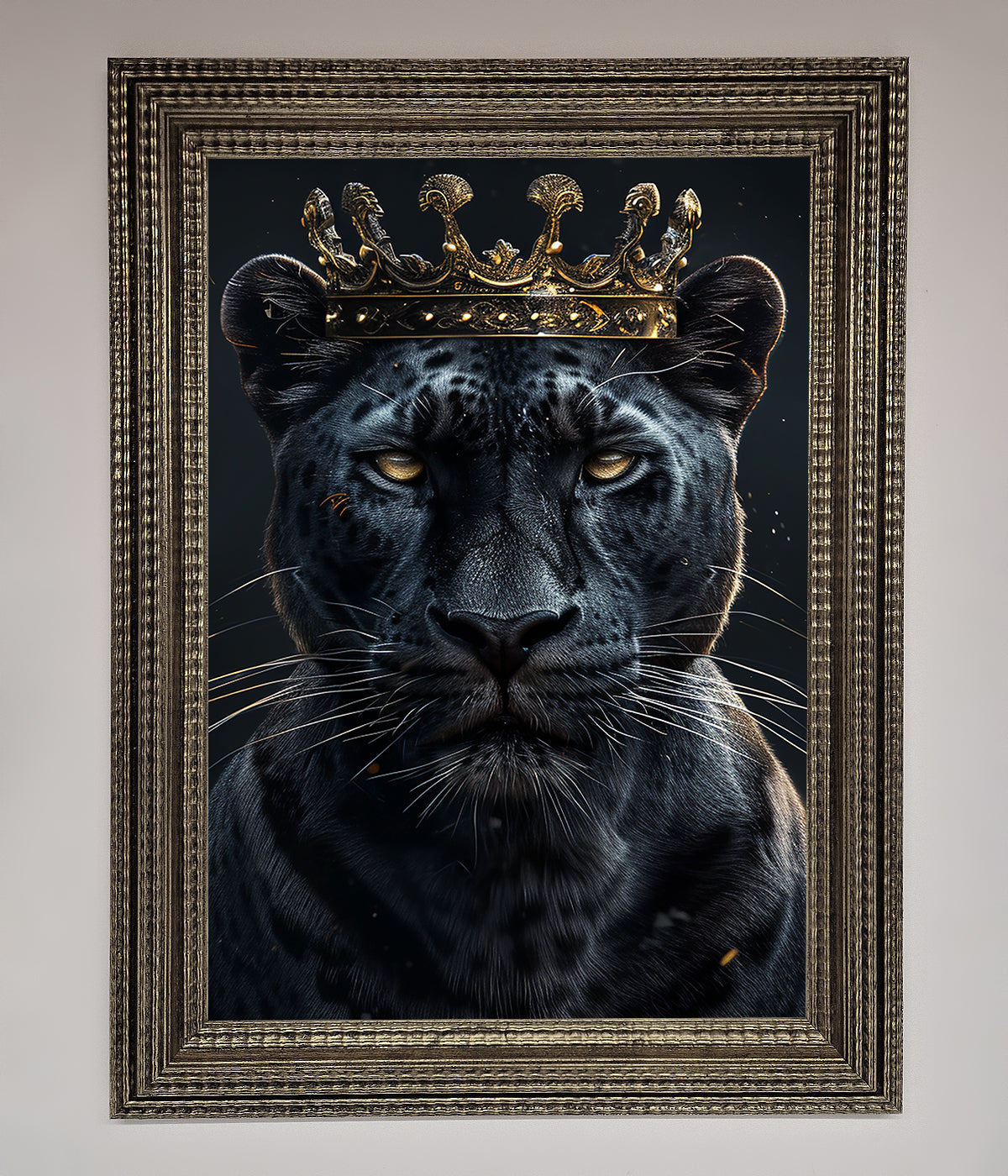 King Panther Framed Wall Art print