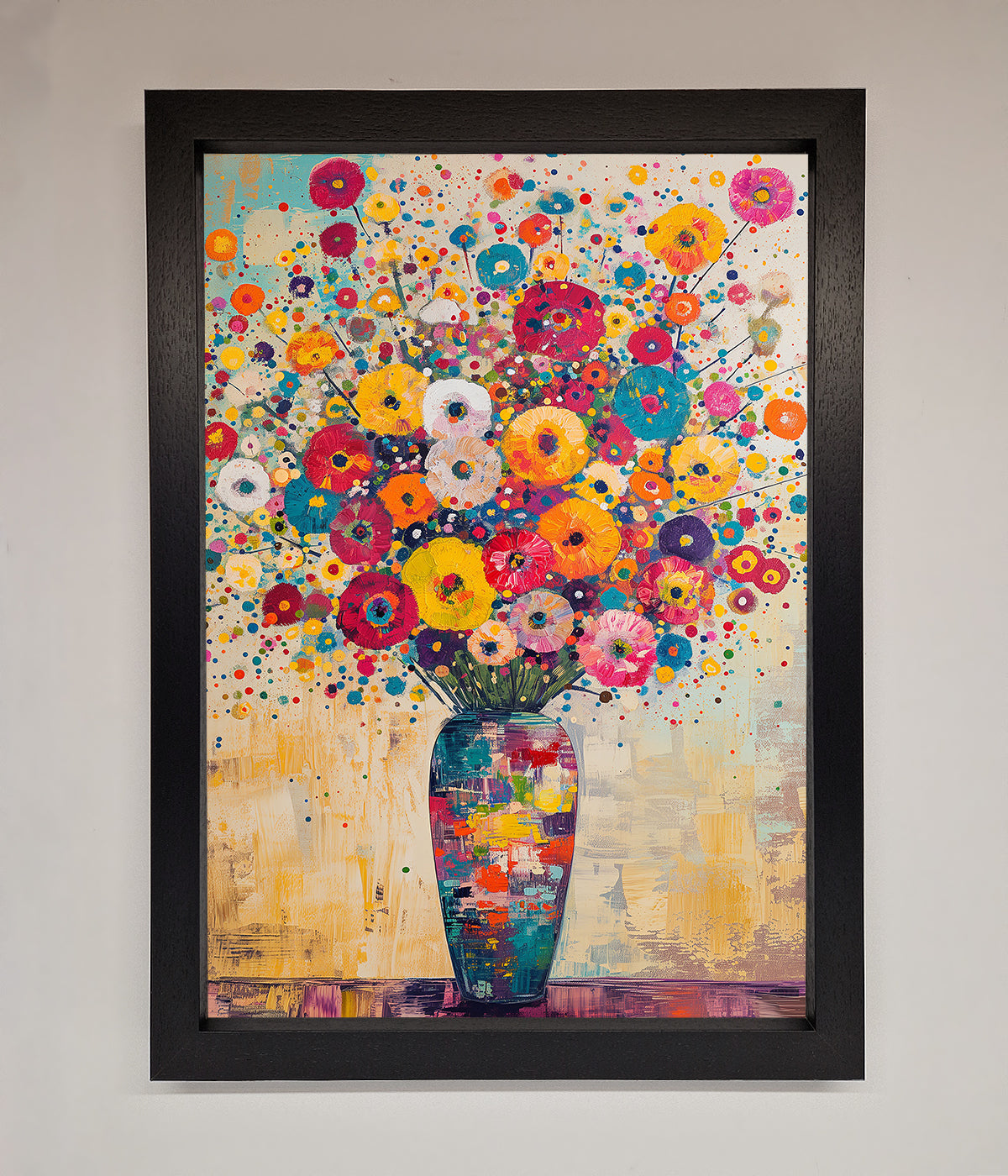 Klimt Style Flowers Framed Poster print