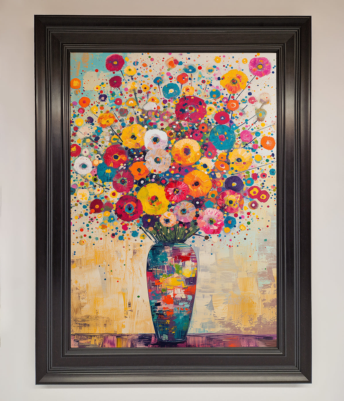 Klimt Style Flowers Framed Poster print