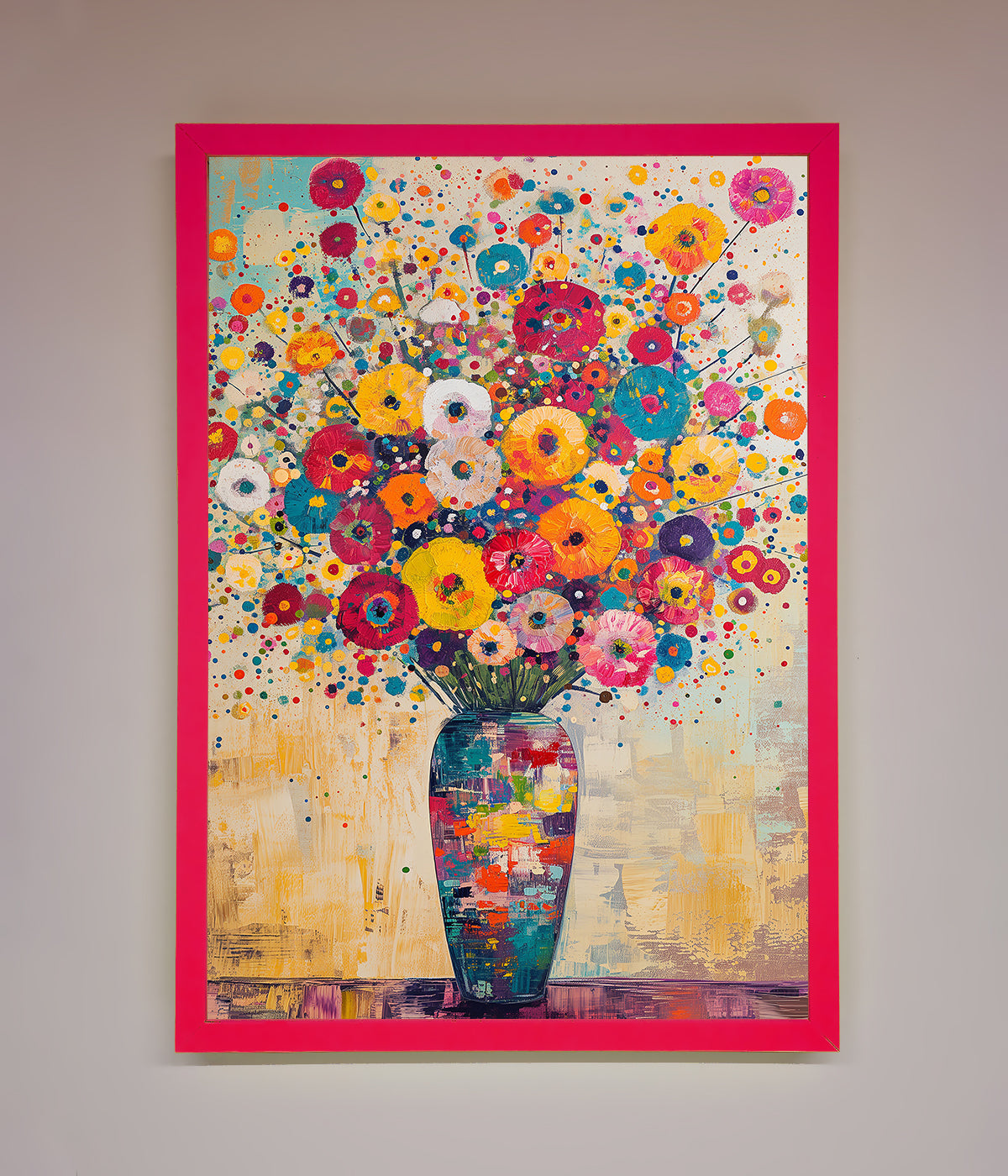 Klimt Style Flowers Framed Poster print