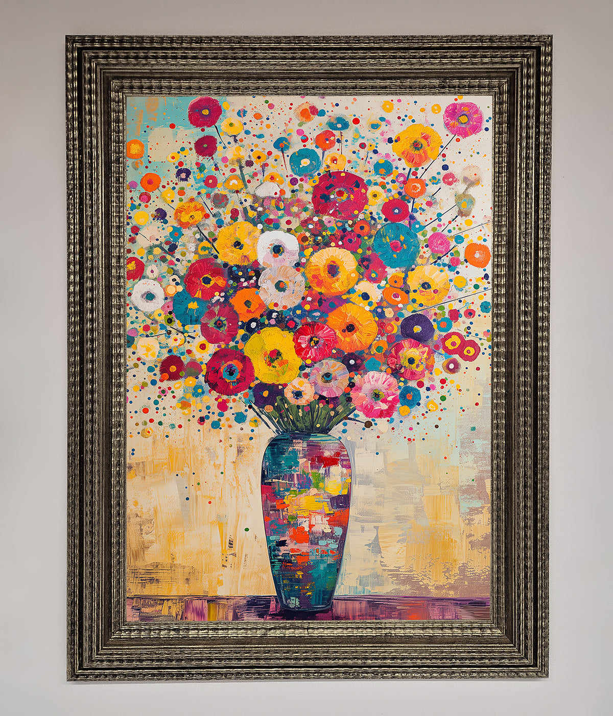 Klimt Style Flowers Framed Poster print