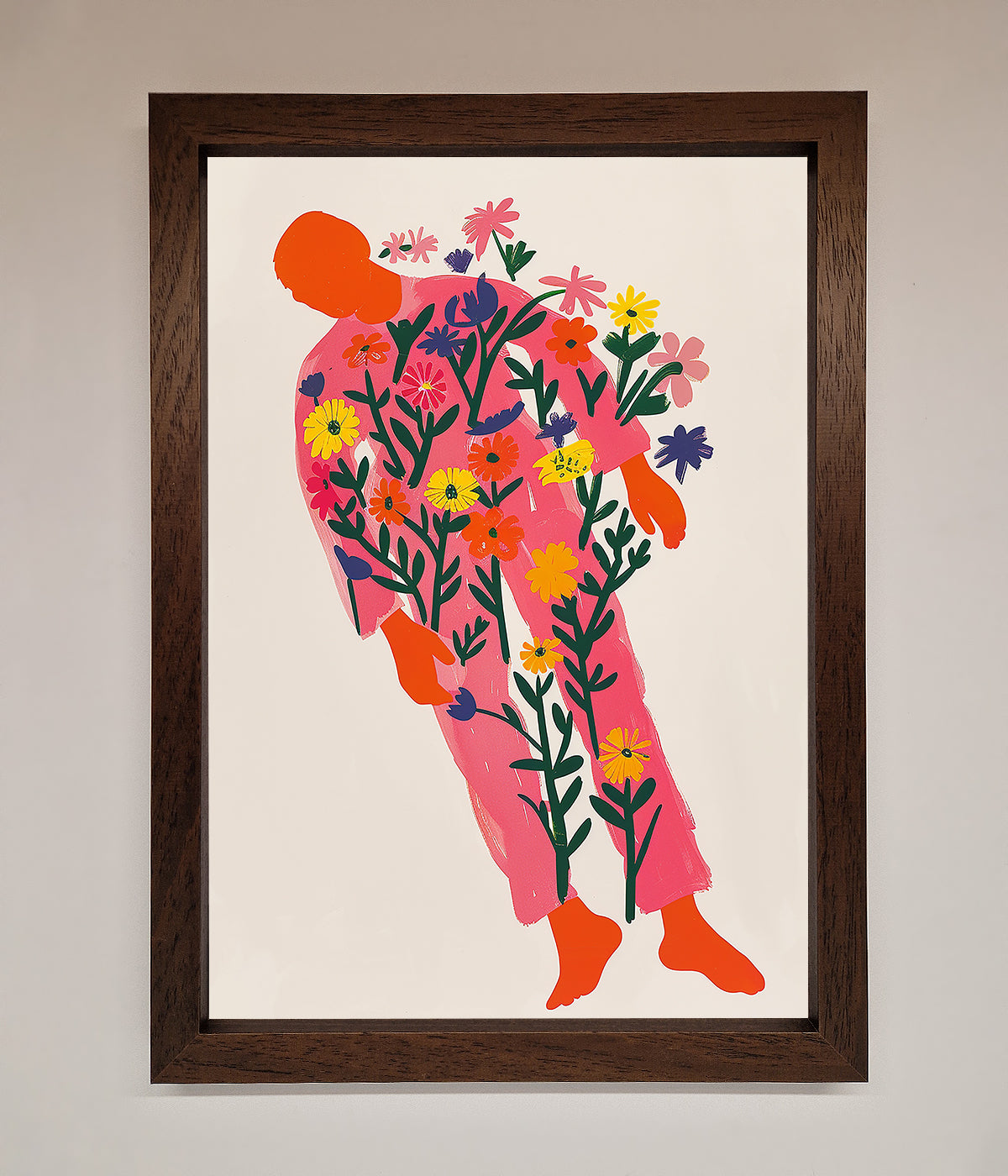 Laying In The Flowers Framed Poster print