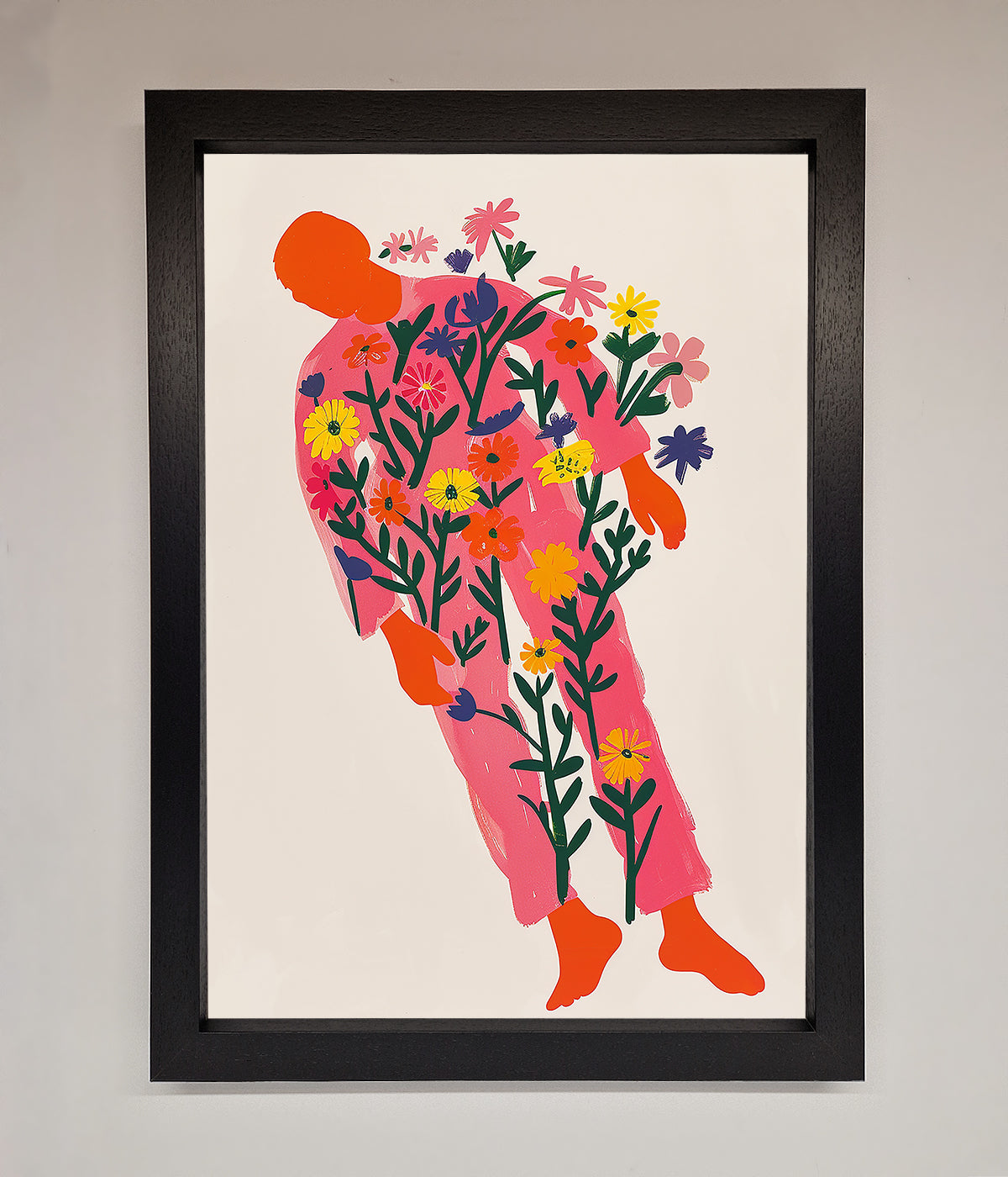 Laying In The Flowers Framed Poster print