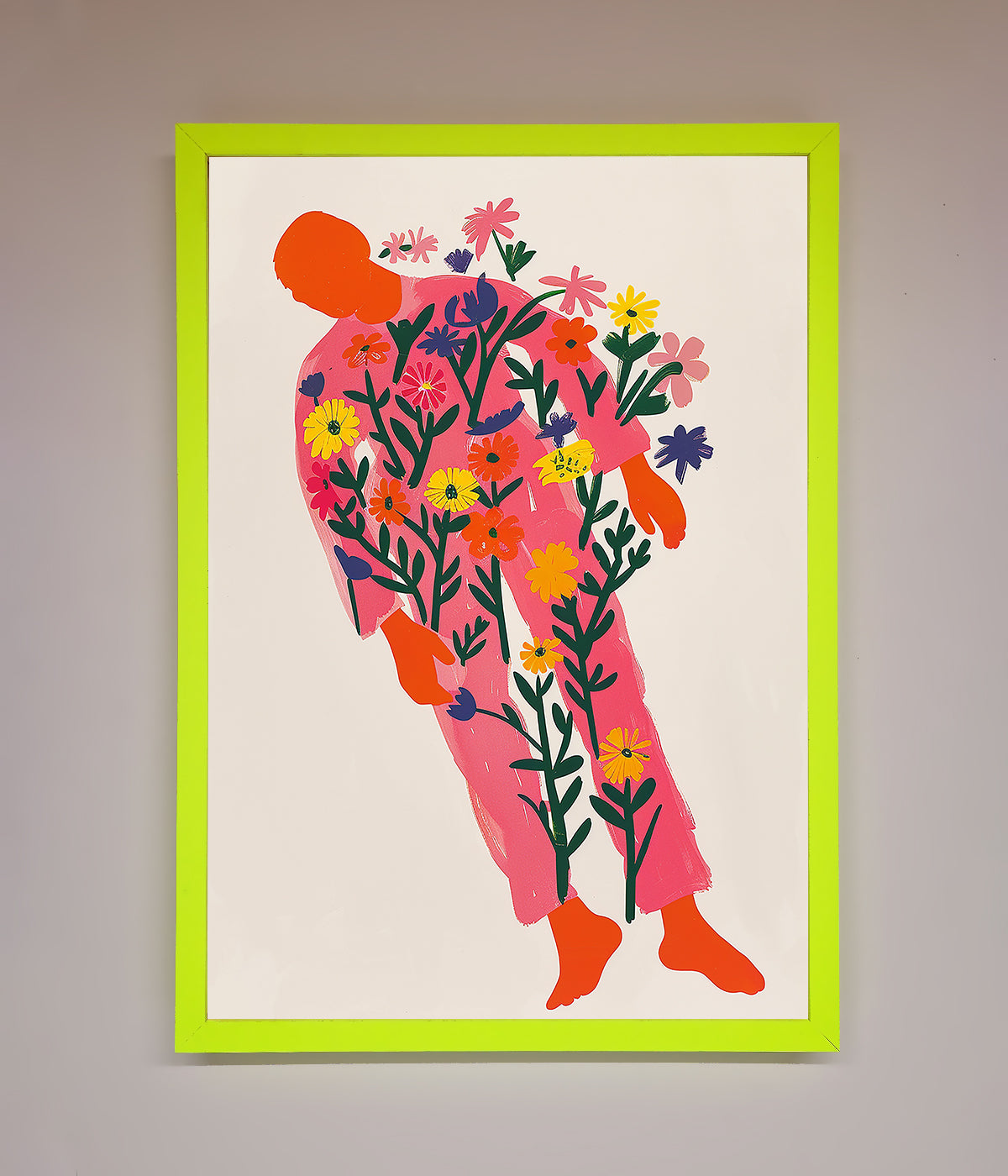 Laying In The Flowers Framed Poster print