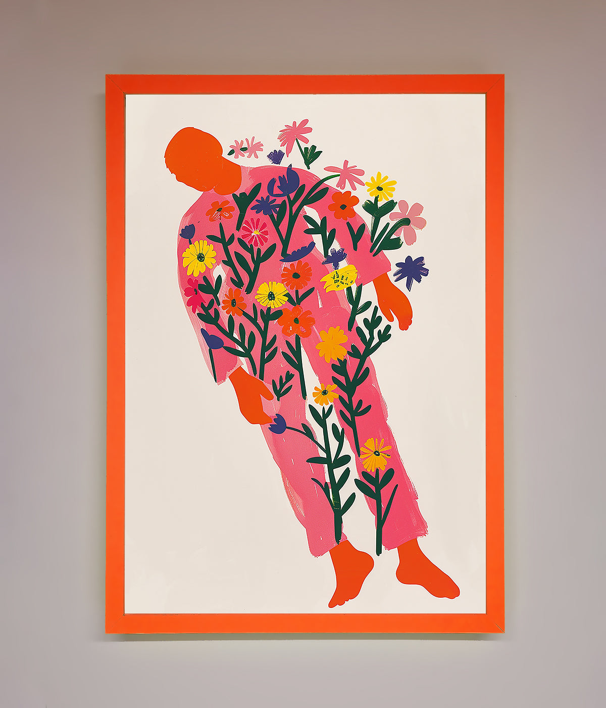 Laying In The Flowers Framed Poster print