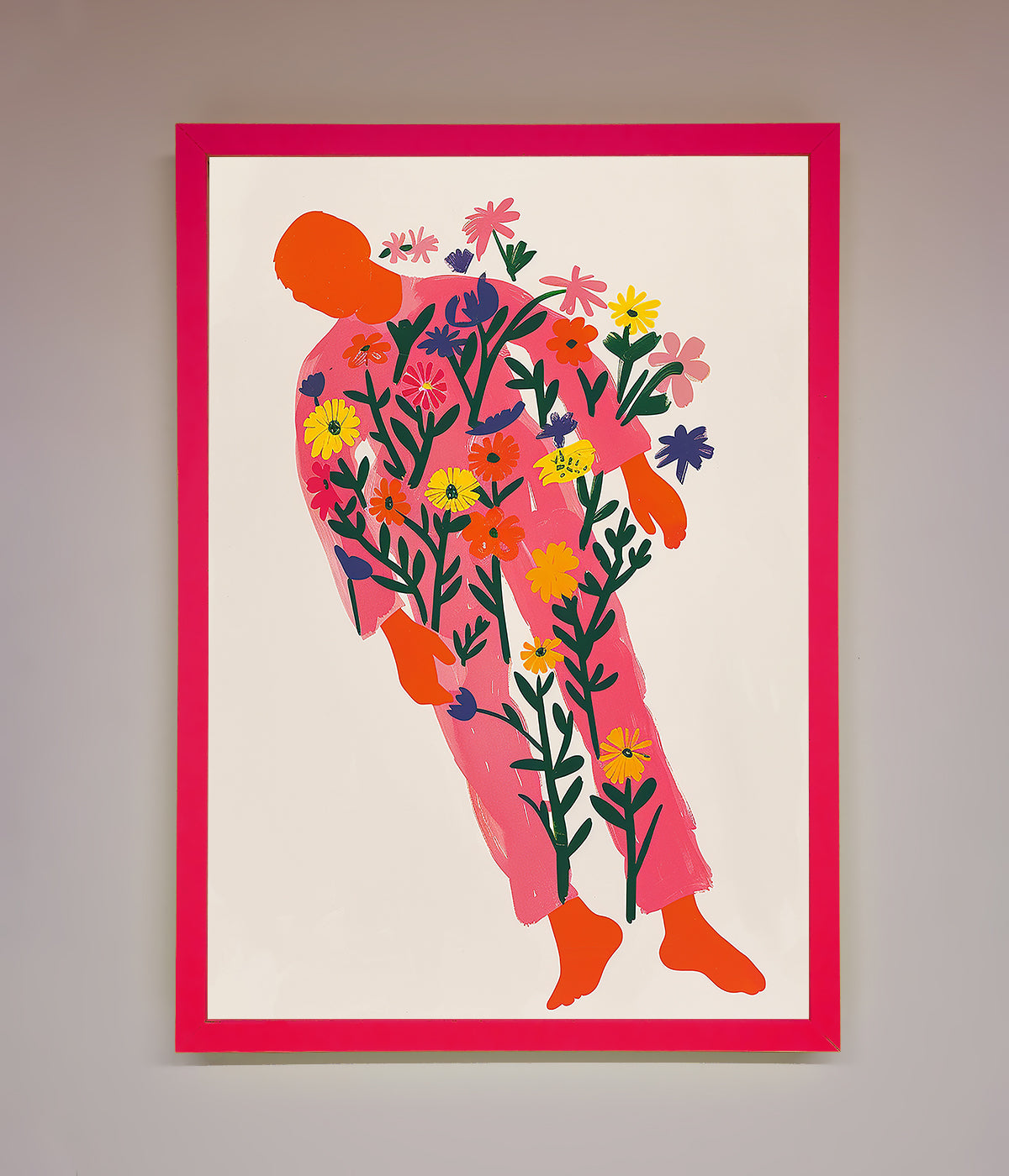 Laying In The Flowers Framed Poster print