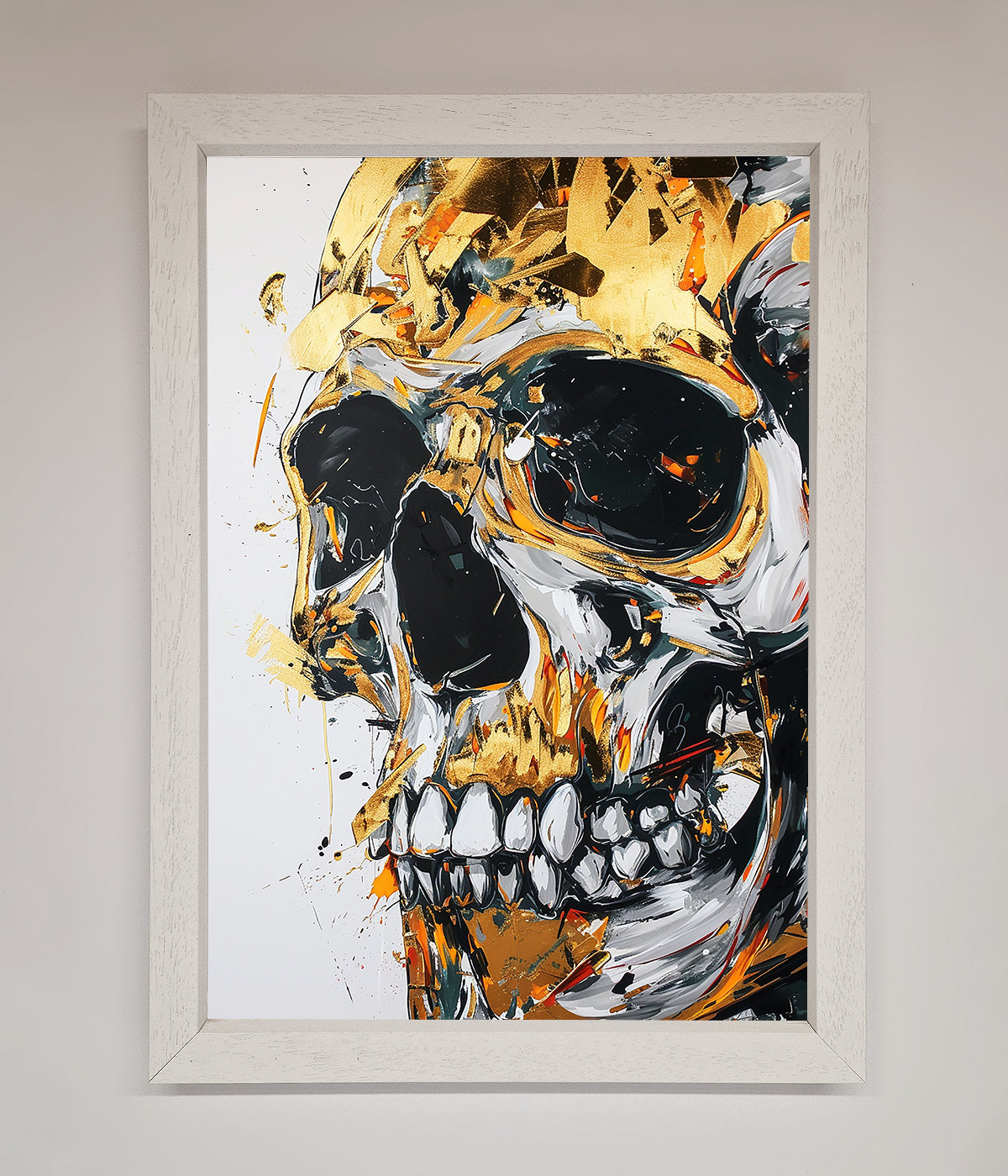 Liquid Gold Skull Framed Print print