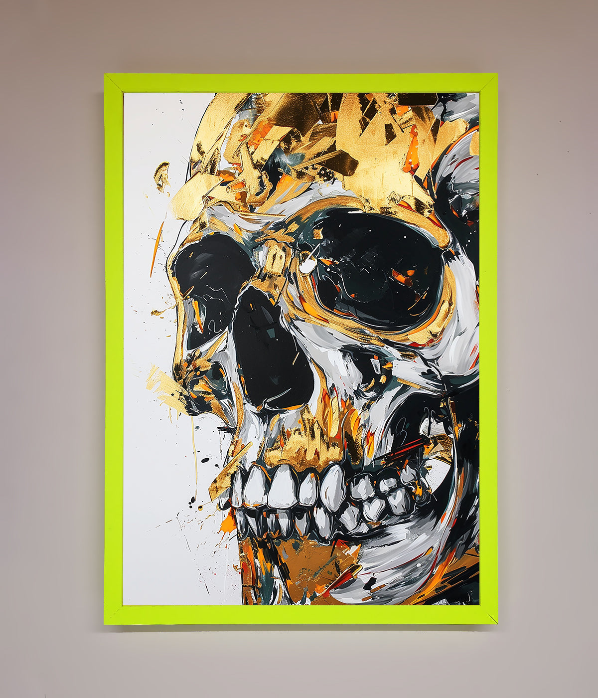 Liquid Gold Skull Framed Print print