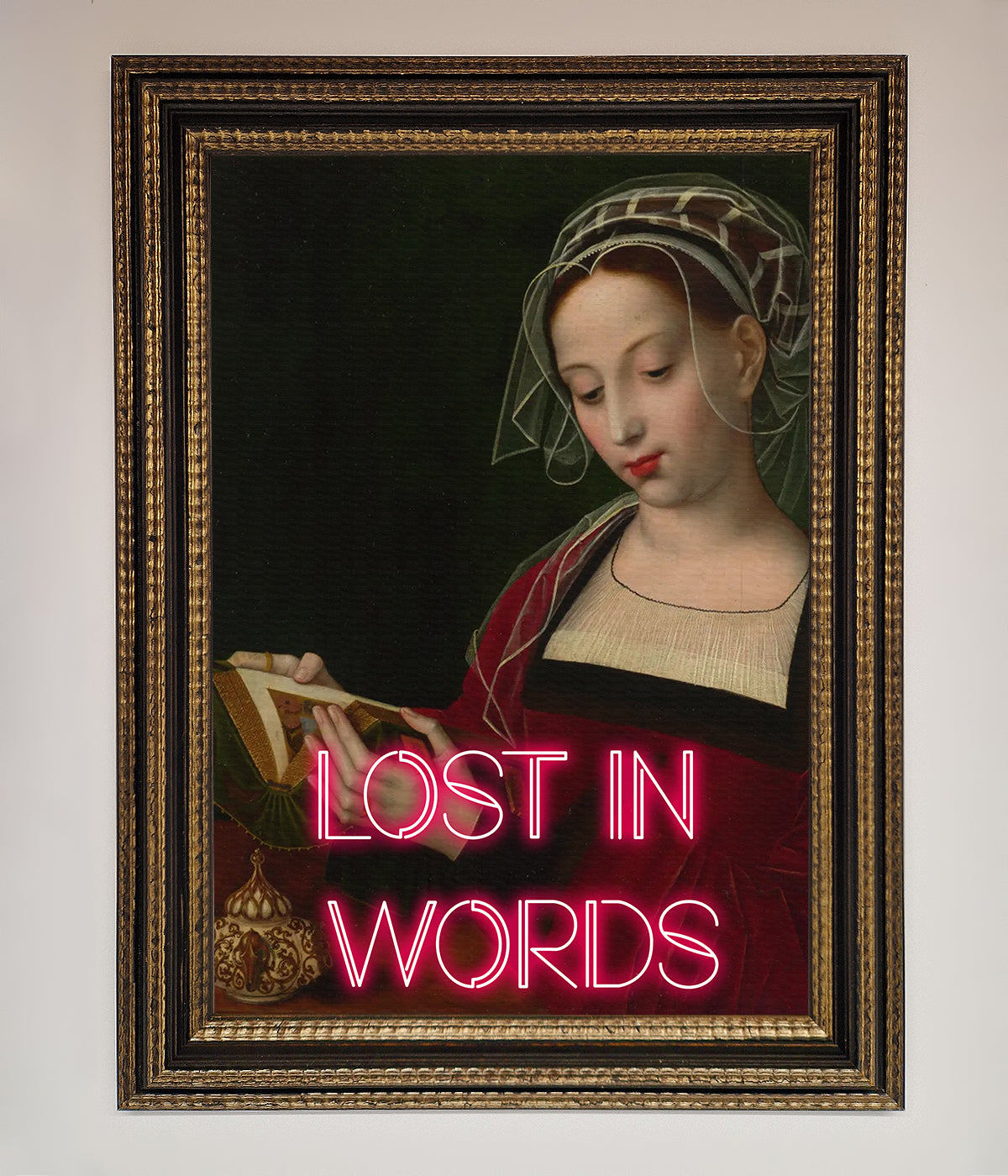 Lost In Words Medieval Framed Poster print