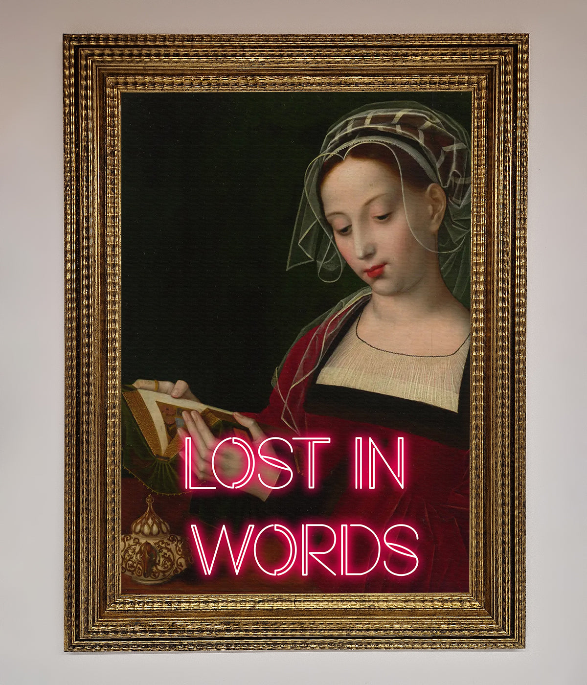 Lost In Words Medieval Framed Poster print