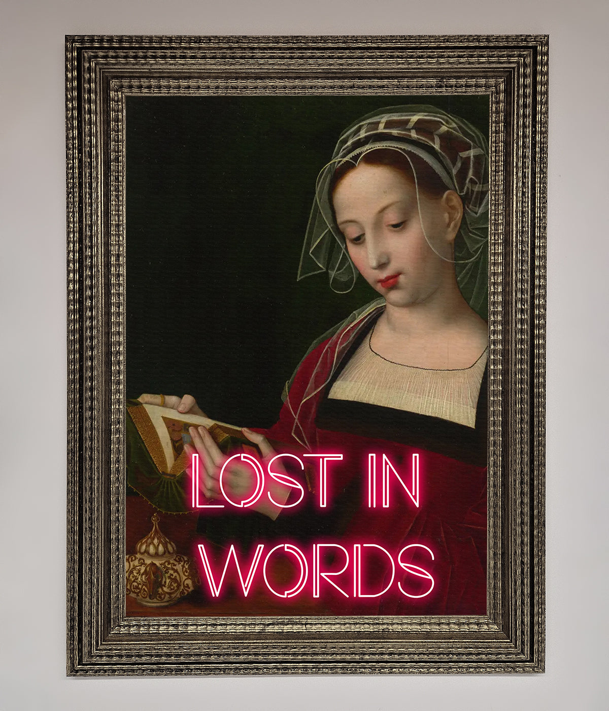 Lost In Words Medieval Framed Poster print