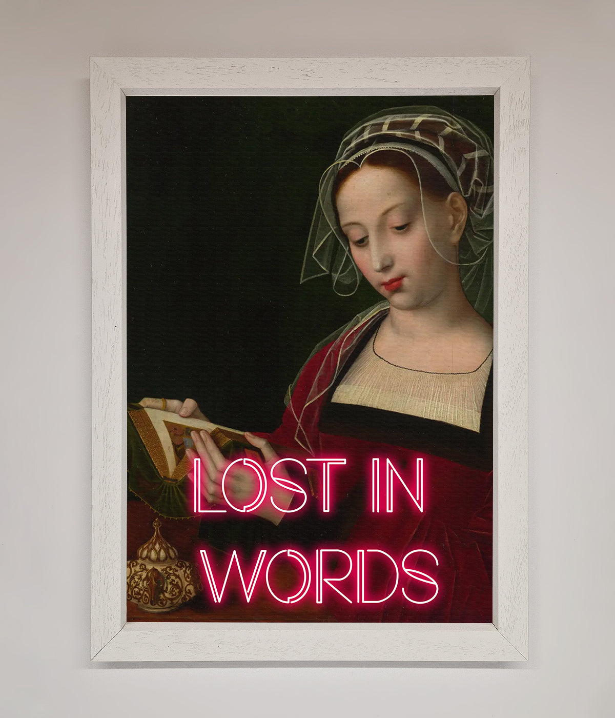 Lost In Words Medieval Framed Poster print