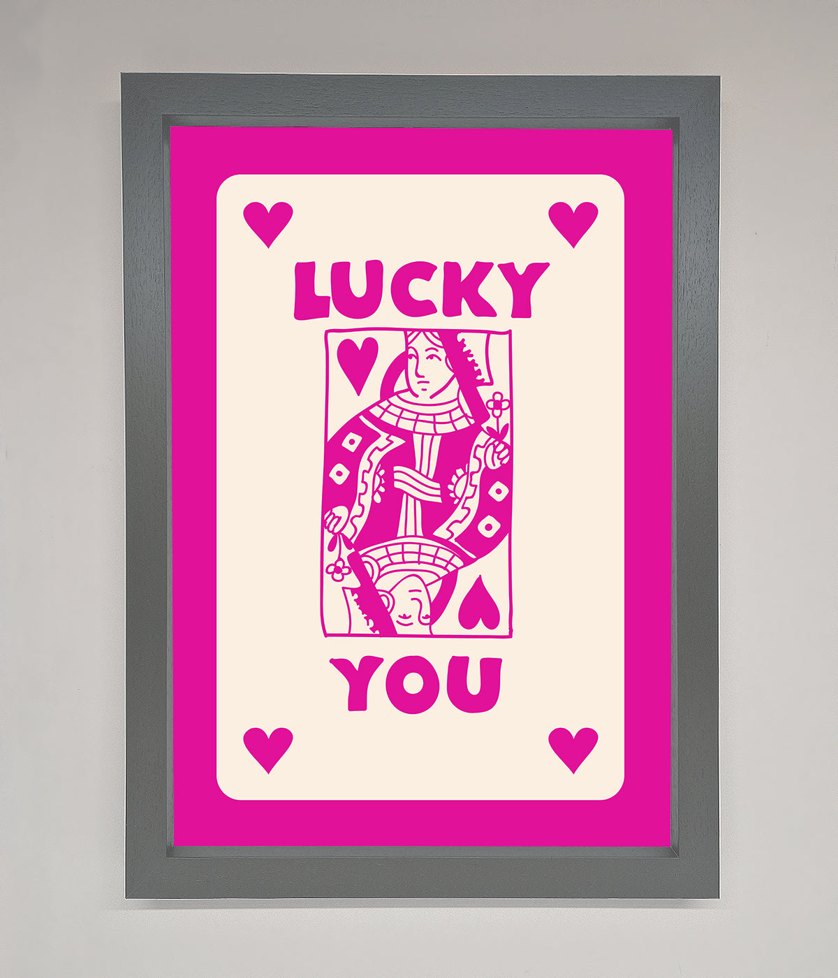 Lucky You Hot Pink Framed Poster print