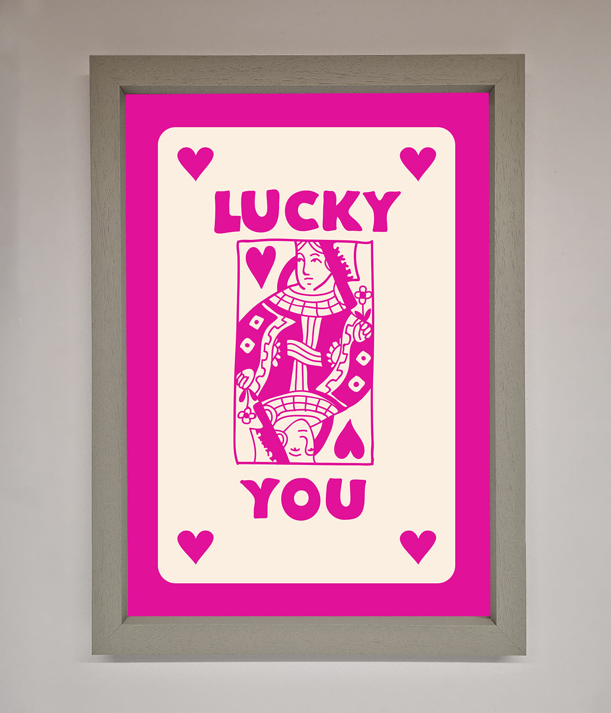 Lucky You Hot Pink Framed Poster print