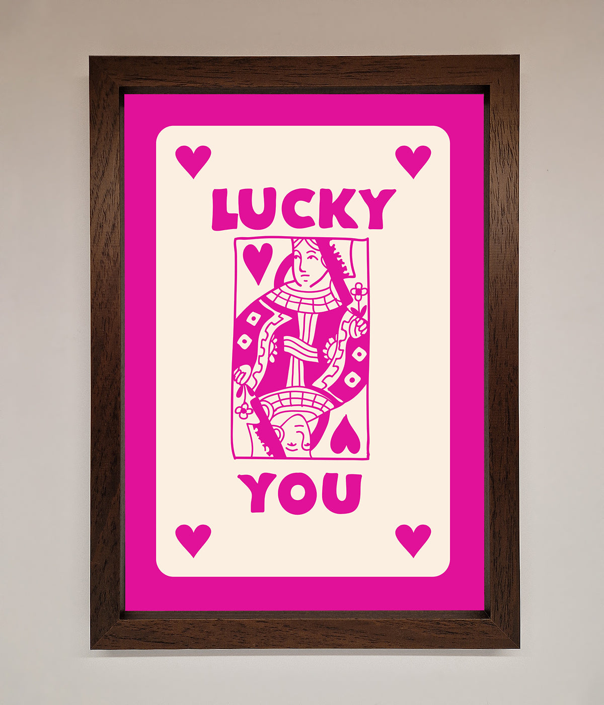 Lucky You Hot Pink Framed Poster print