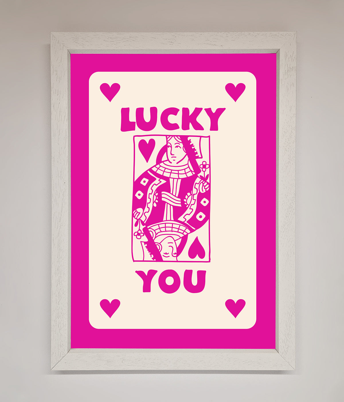 Lucky You Hot Pink Framed Poster print