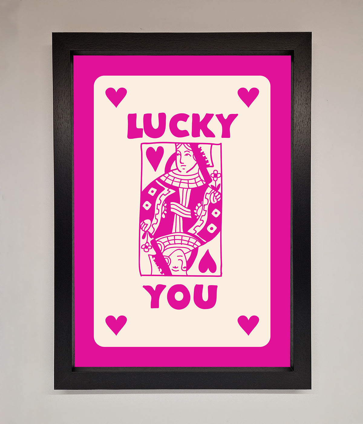 Lucky You Hot Pink Framed Poster print