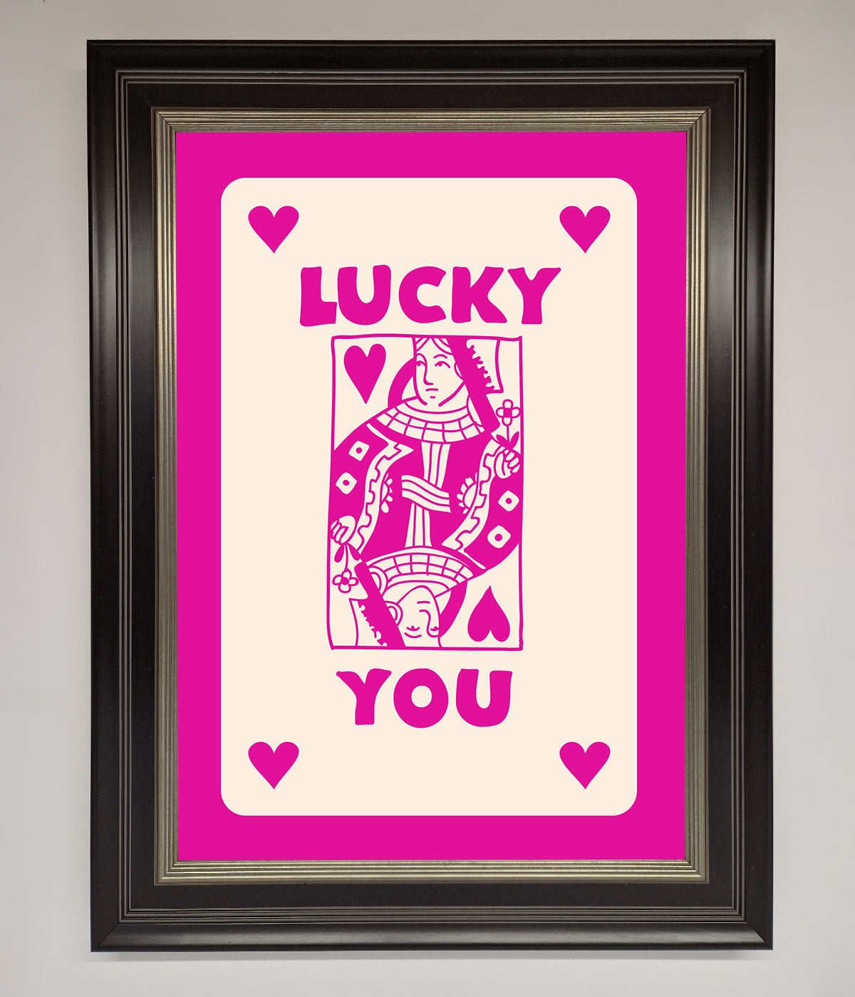 Lucky You Hot Pink Framed Poster print