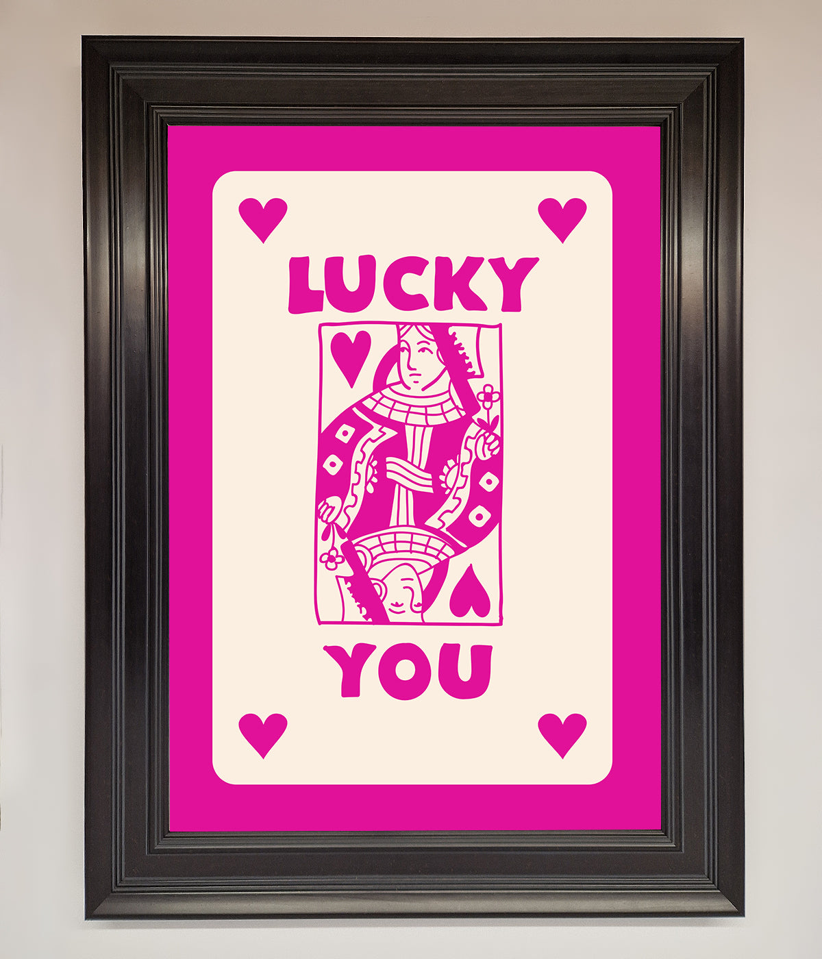 Lucky You Hot Pink Framed Poster print