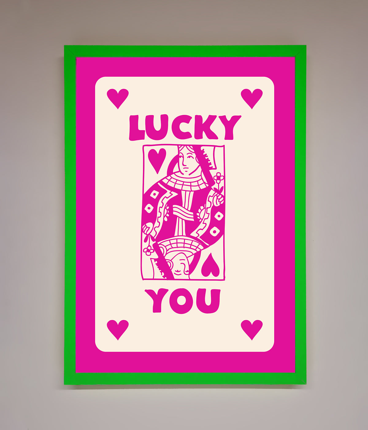 Lucky You Hot Pink Framed Poster print