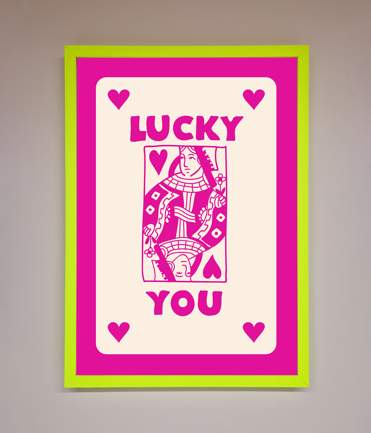 Lucky You Hot Pink Framed Poster print