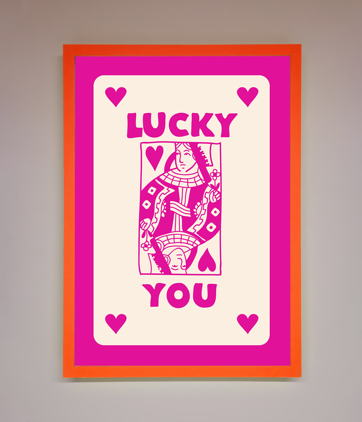 Lucky You Hot Pink Framed Poster print