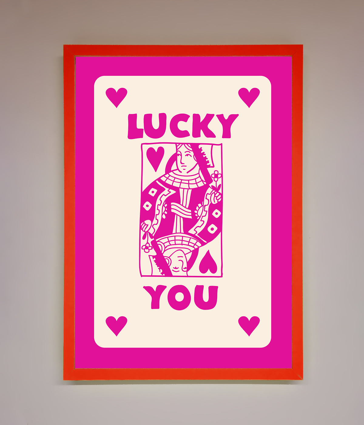 Lucky You Hot Pink Framed Poster print