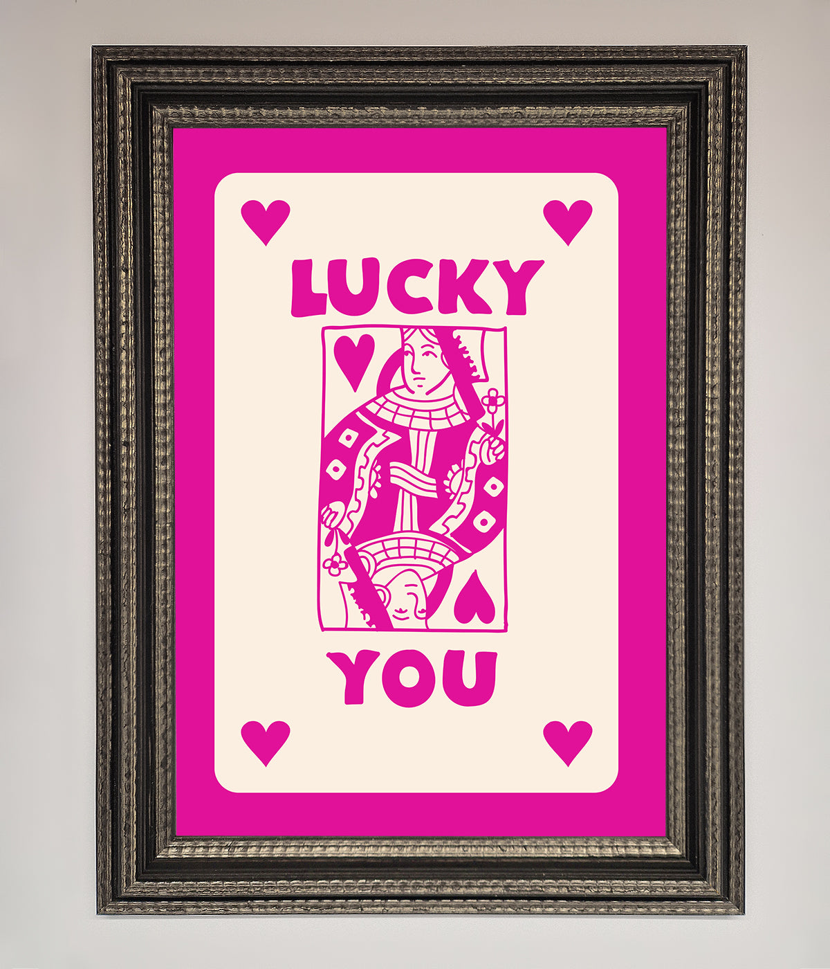 Lucky You Hot Pink Framed Poster print