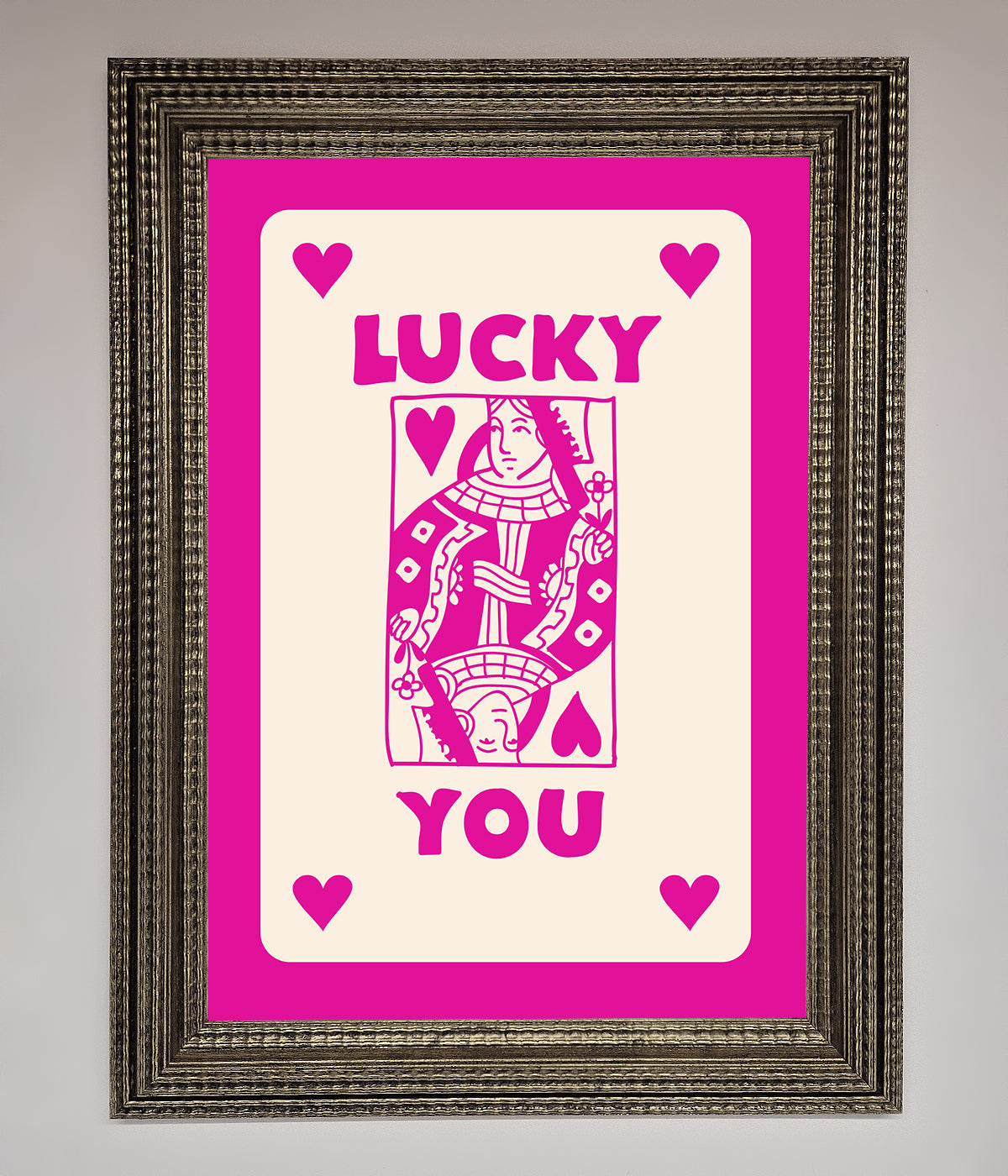 Lucky You Hot Pink Framed Poster print