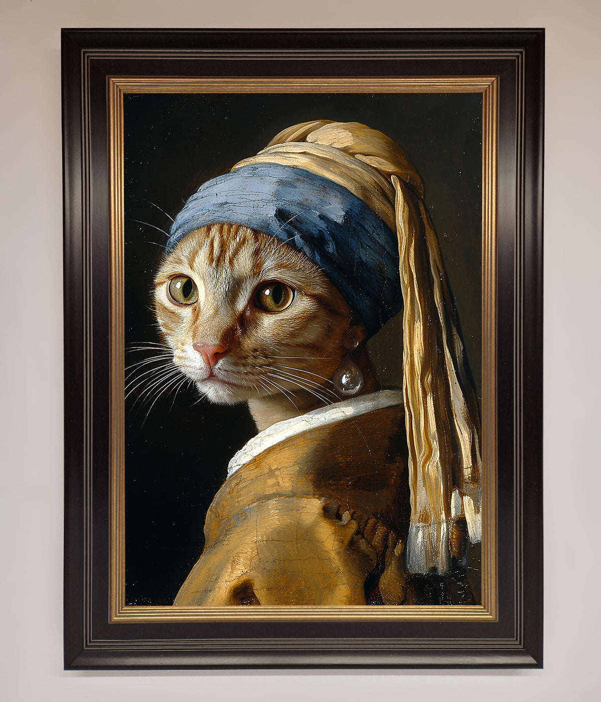 Mona Lisa Cat Framed Poster print