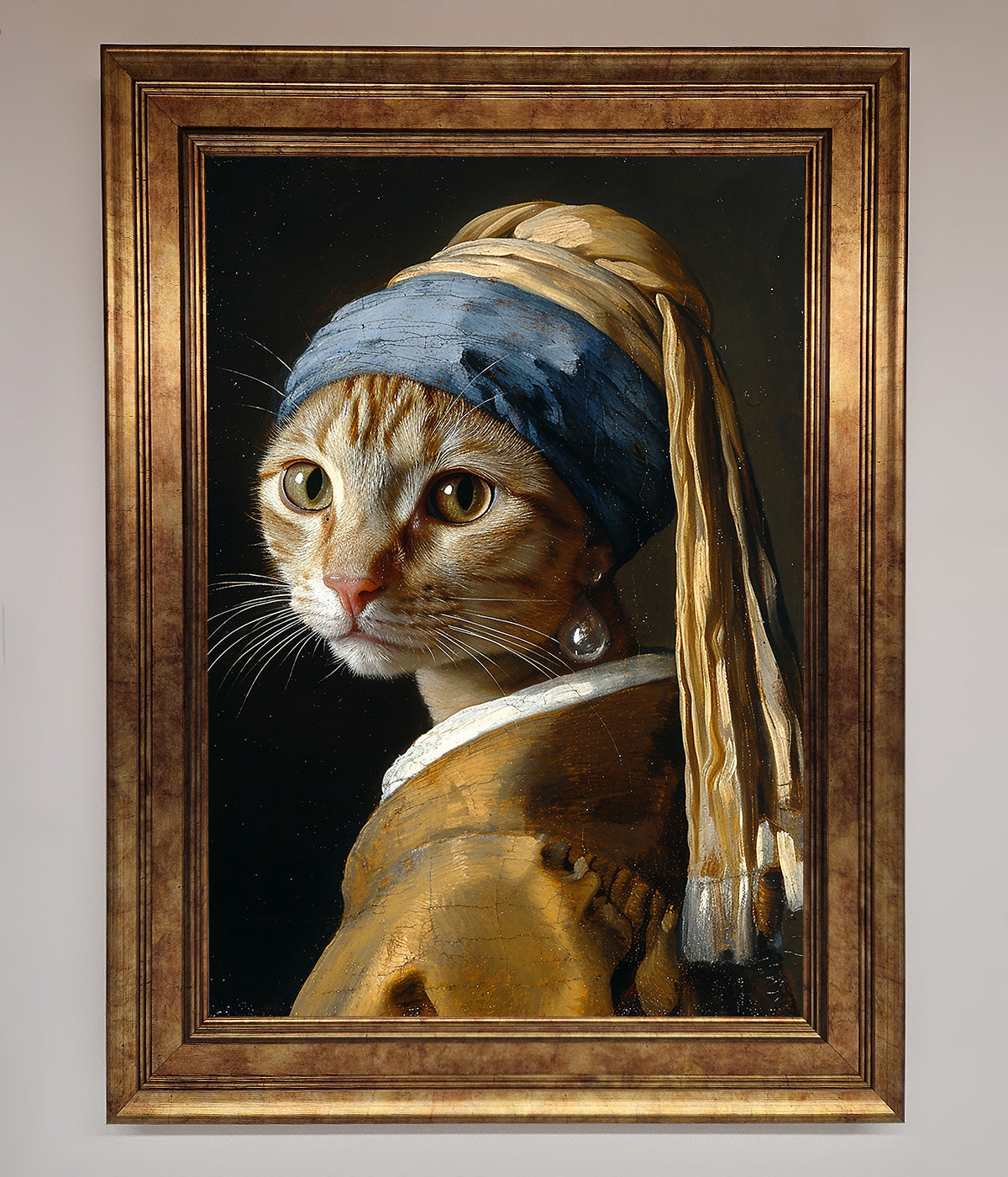 Mona Lisa Cat Framed Poster print