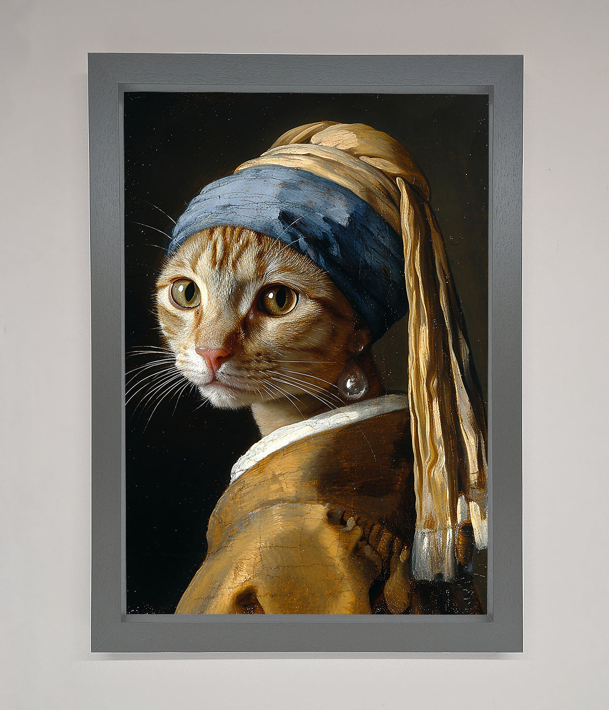 Mona Lisa Cat Framed Poster print