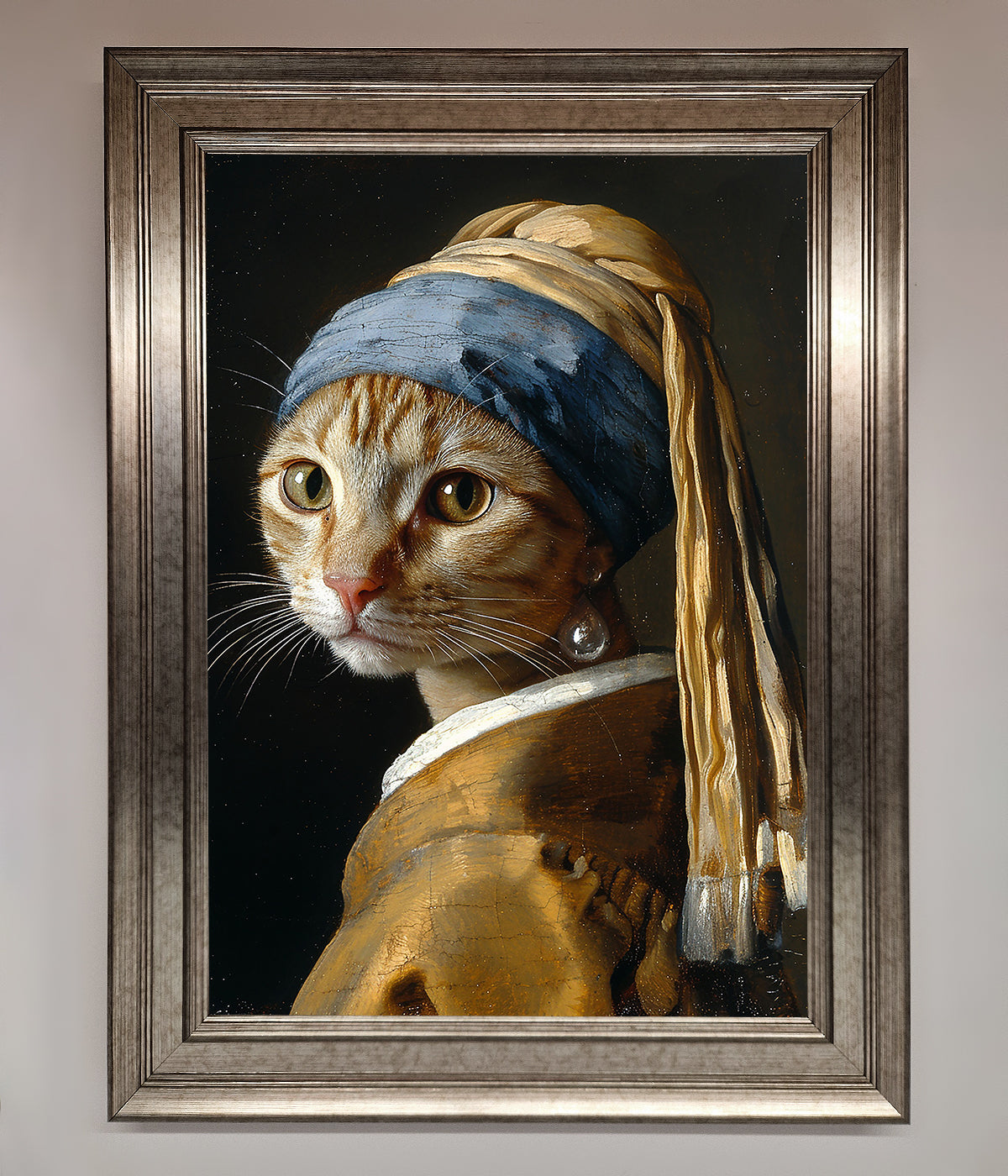 Mona Lisa Cat Framed Poster print