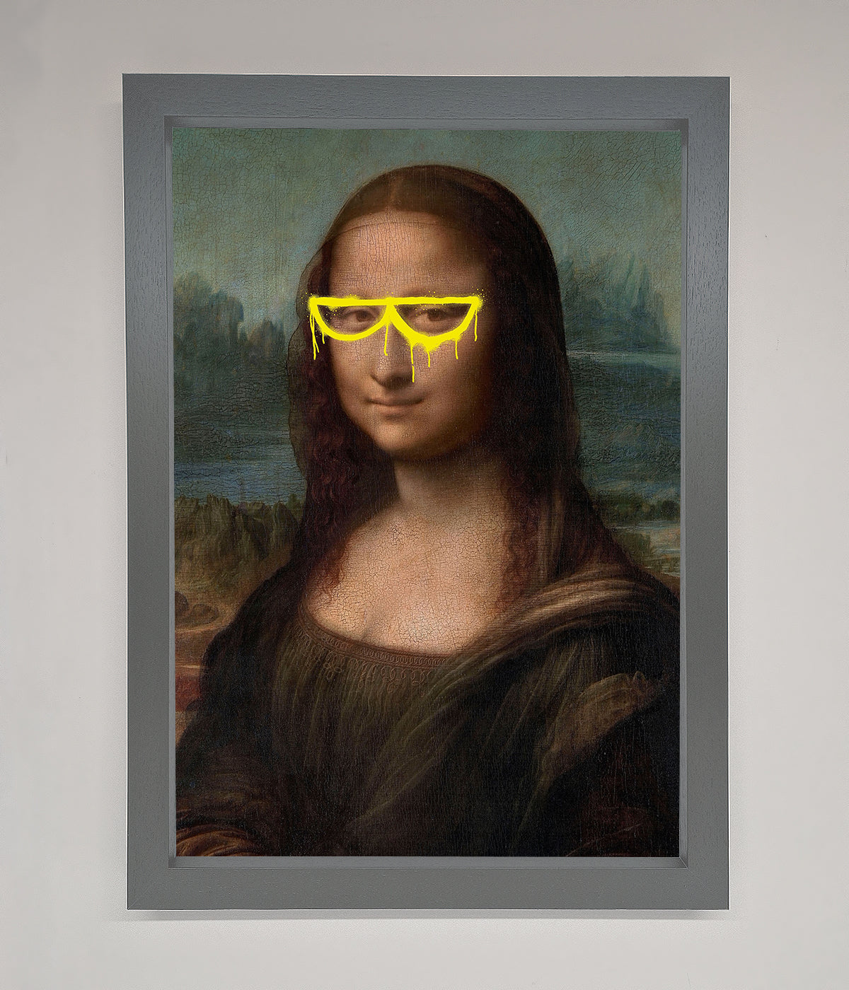 Mona Lisa Glasses Framed Print print