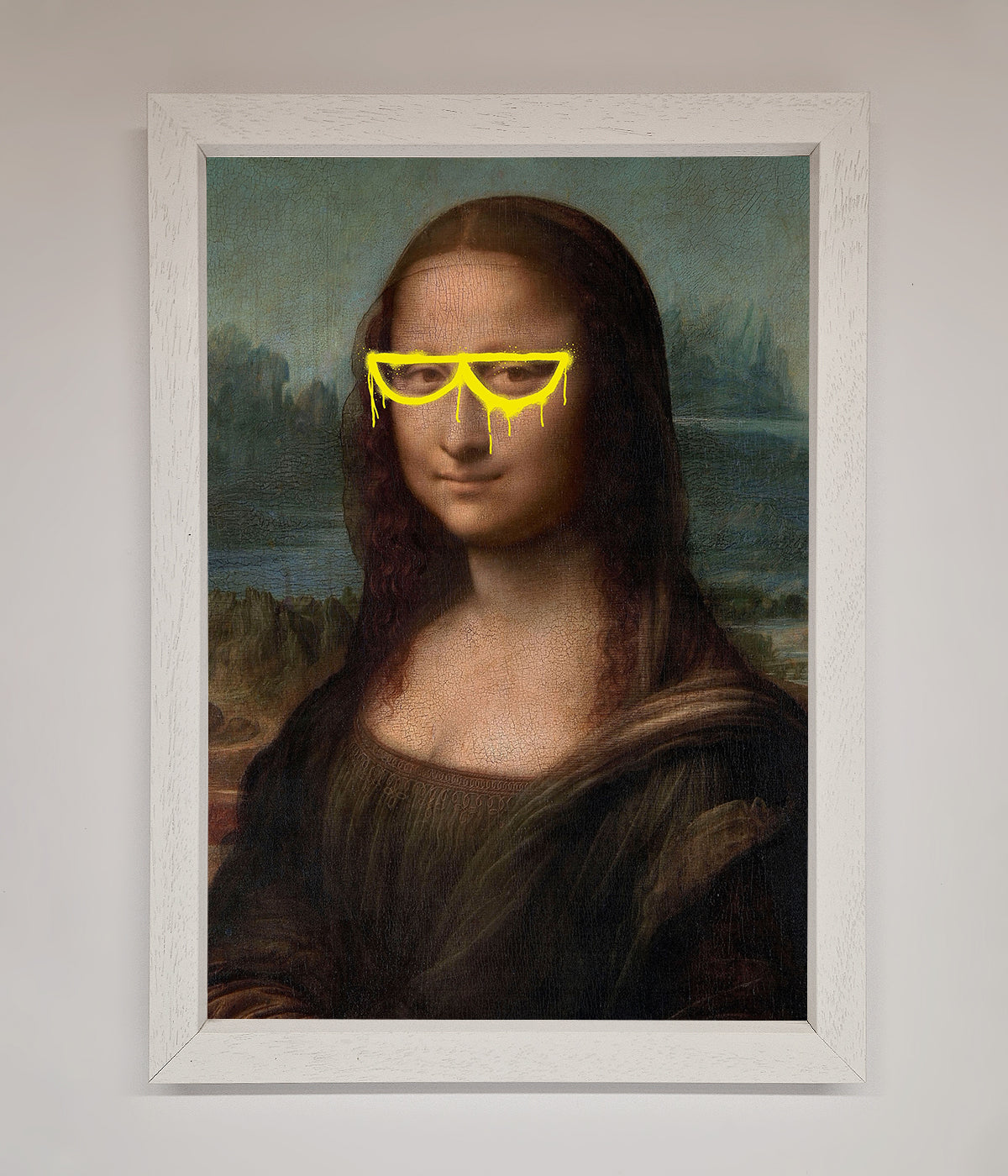 Mona Lisa Glasses Framed Print print