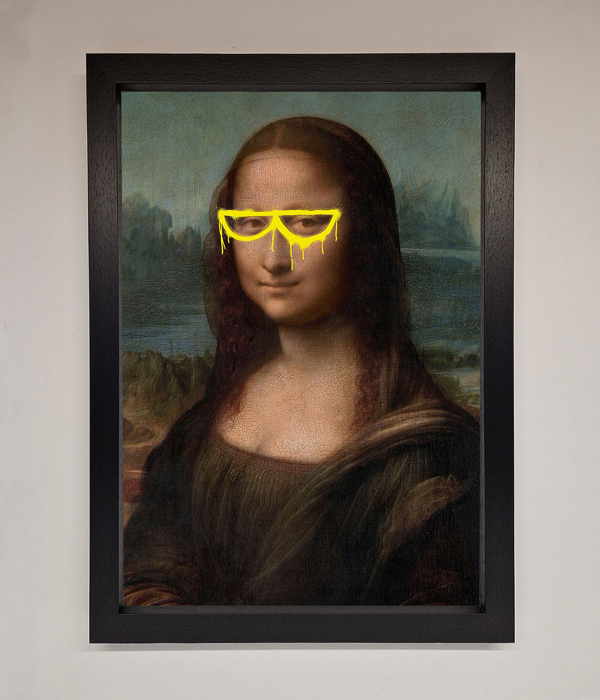 Mona Lisa Glasses Framed Print print