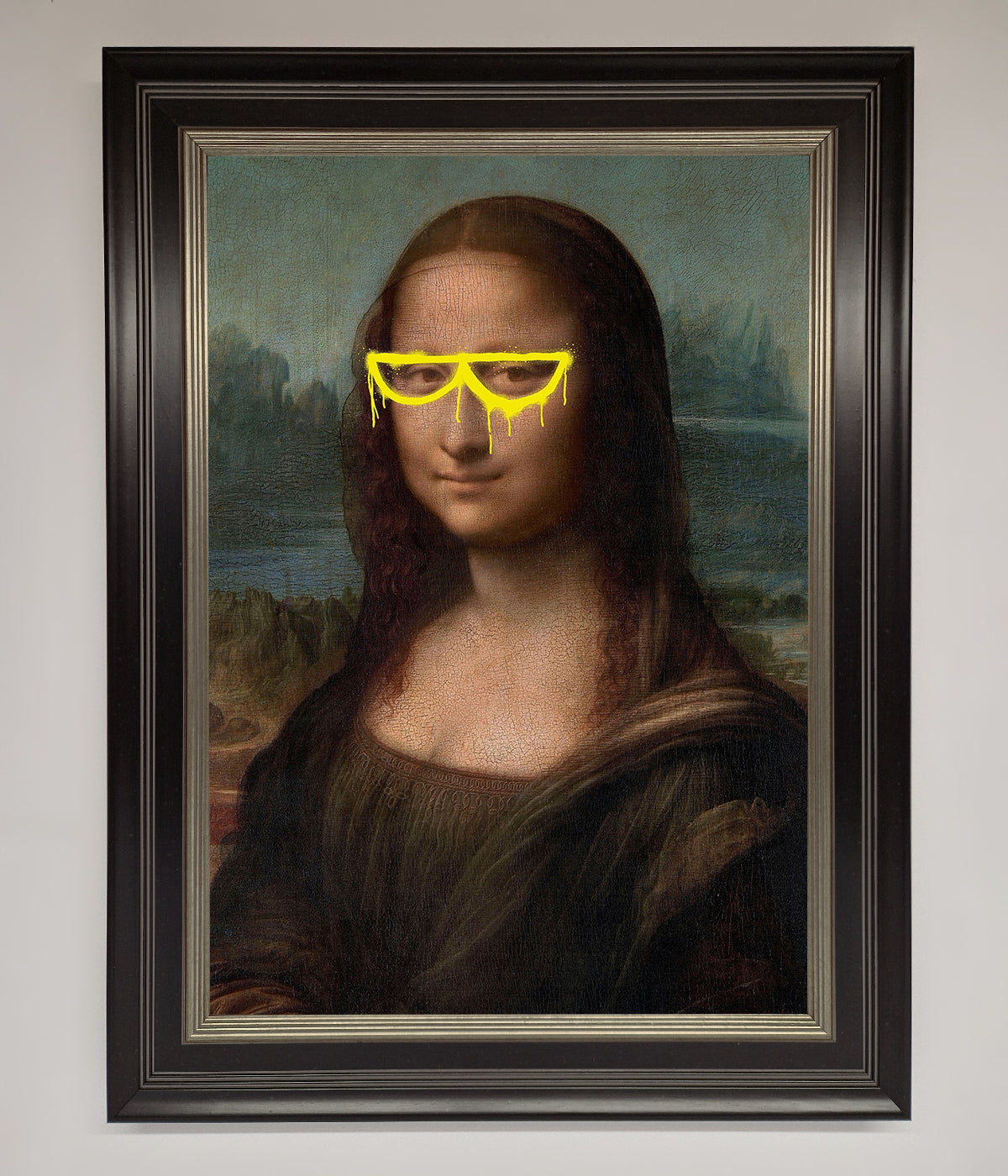 Mona Lisa Glasses Framed Print print